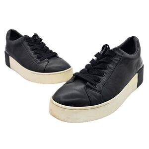 Vince Benfield Black Leather Platform Sneakers Women's Sz 7.5 M WO